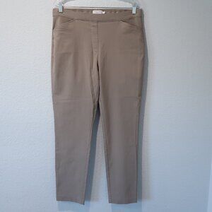 Christian Berg Pants Womens 12 Beige Trousers Flat Front Legging Slim Straight